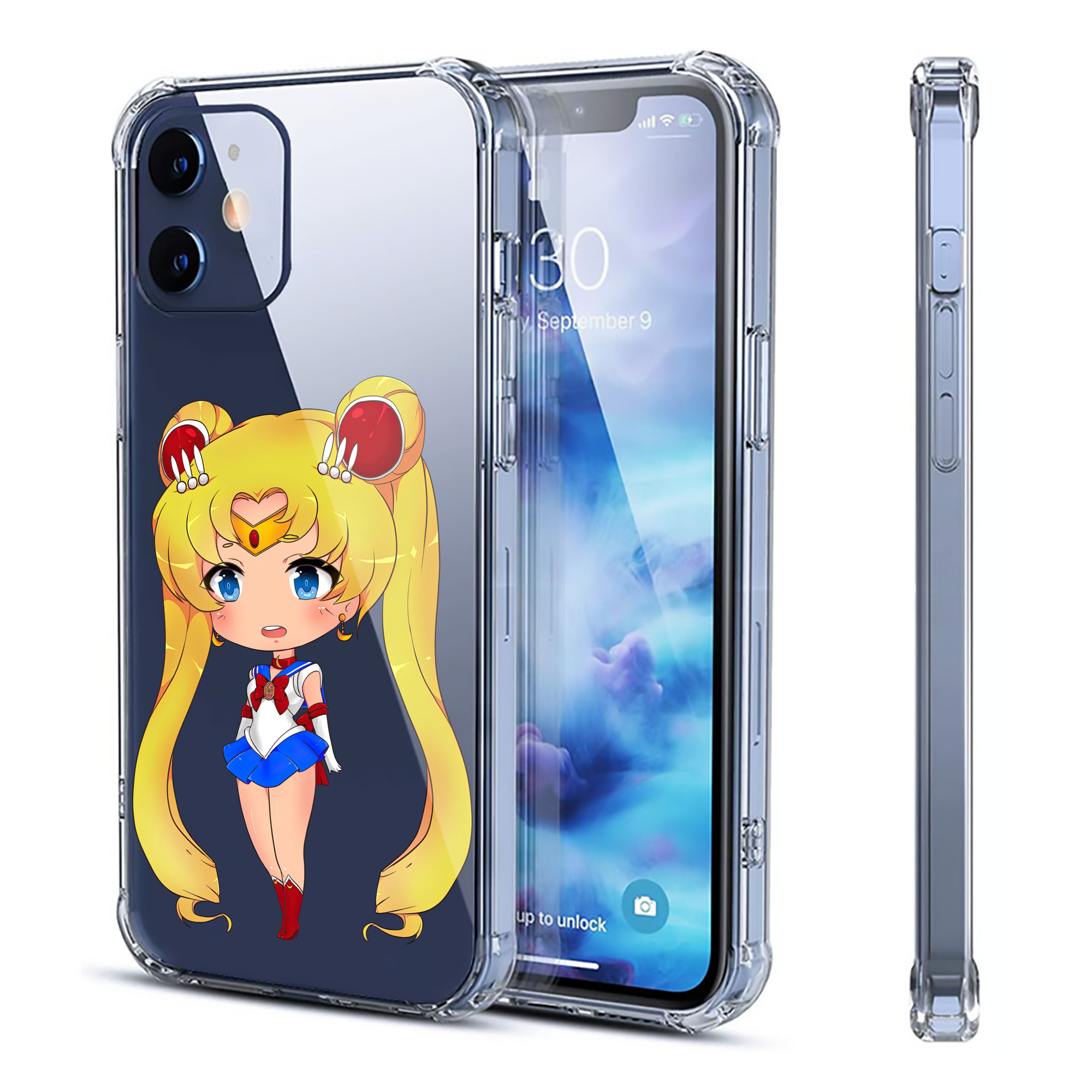 （画像用） 美少女戦士セーラームーン 月野 うさぎ つきの うさぎ Sailor Moon Tsukino Usagi 【iPhone 12シリーズ対応】透明スマホケース（クリアソフトケース）